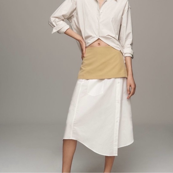 Maeve Dresses & Skirts - Maeve Layered Shirttail Midi Skirt Size XS